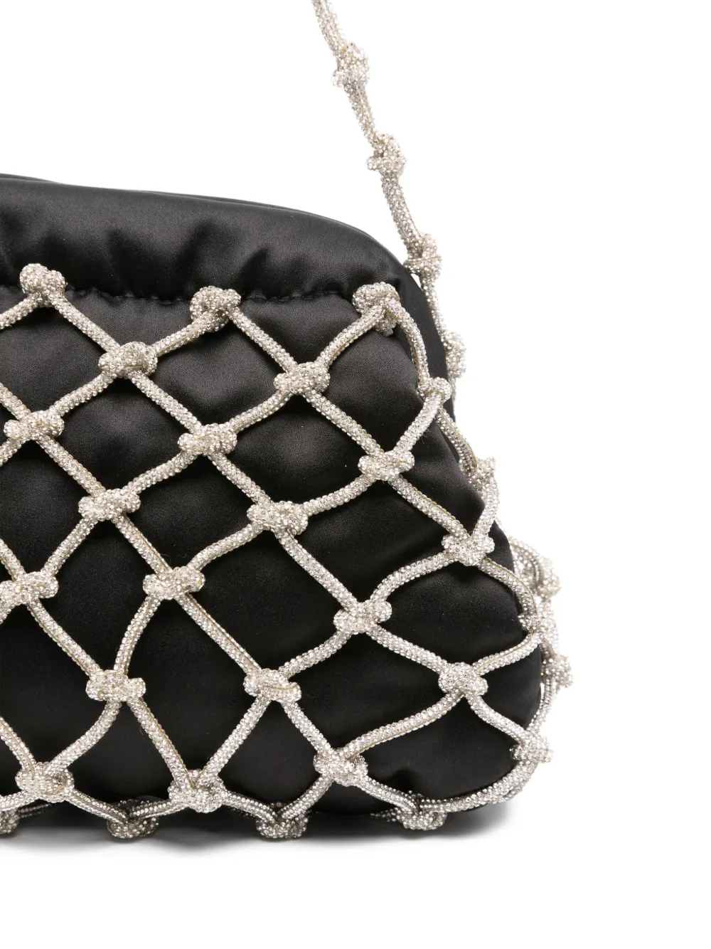 Crystal-Embellished Satin Clutch