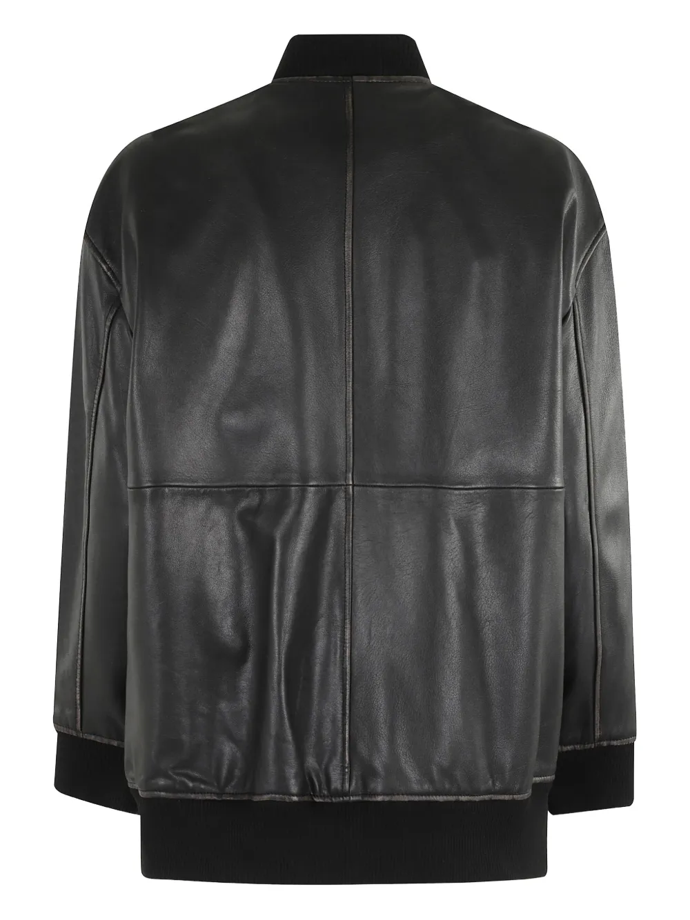 Weekend Max Mara Tattico leren bomberjack Zwart