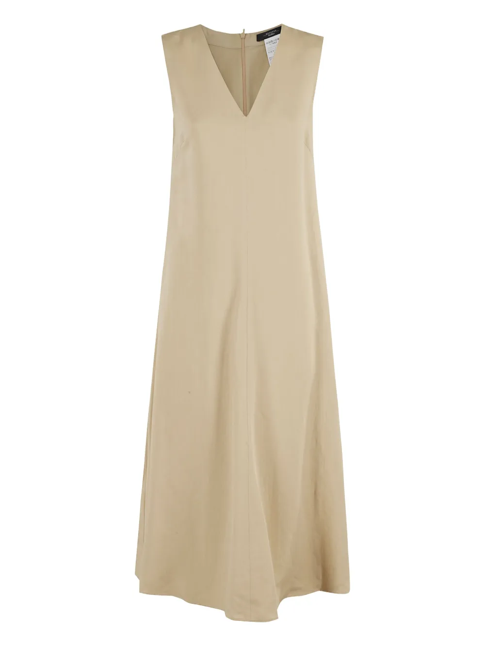Weekend Max Mara Egoista V-neck Sleeveless Midi Dress In Neutral