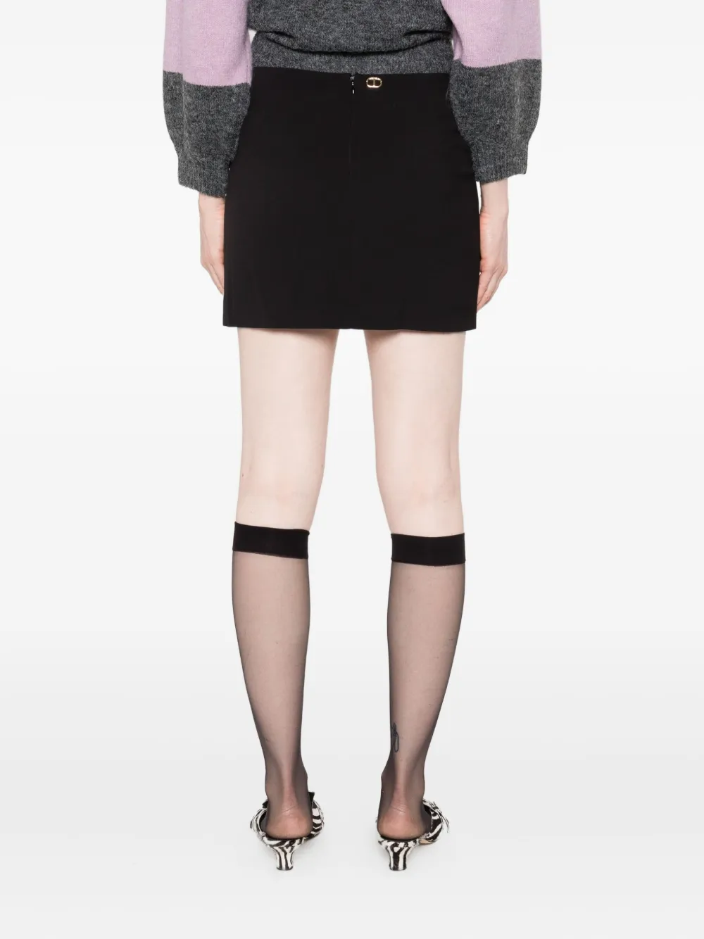 TWINSET bow-detail mini skirt Zwart