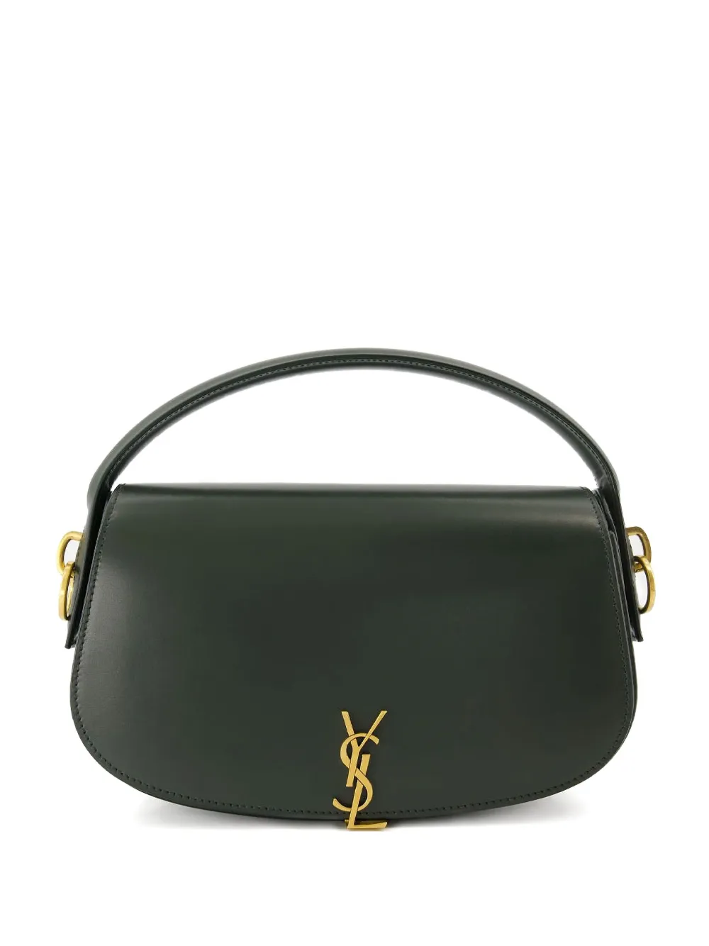 Saint Laurent Voltaire Leather Satchel Bag In Green