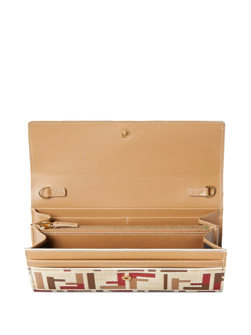 FENDI FF-pattern chain mini bag Beige