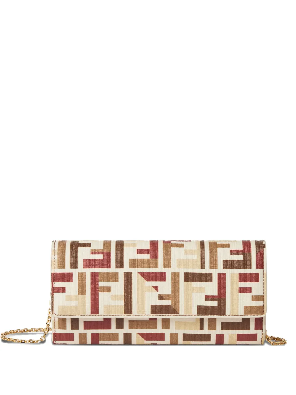 FENDI FF-pattern chain mini bag Beige