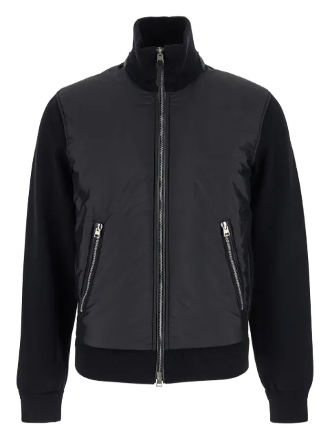 TOM FORD knitted paneled zip-front bomber jacket