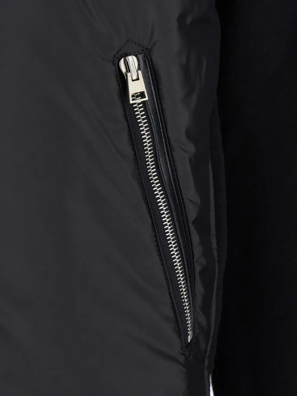 TOM FORD Bomberjack met gebreide vlakken en rits Zwart