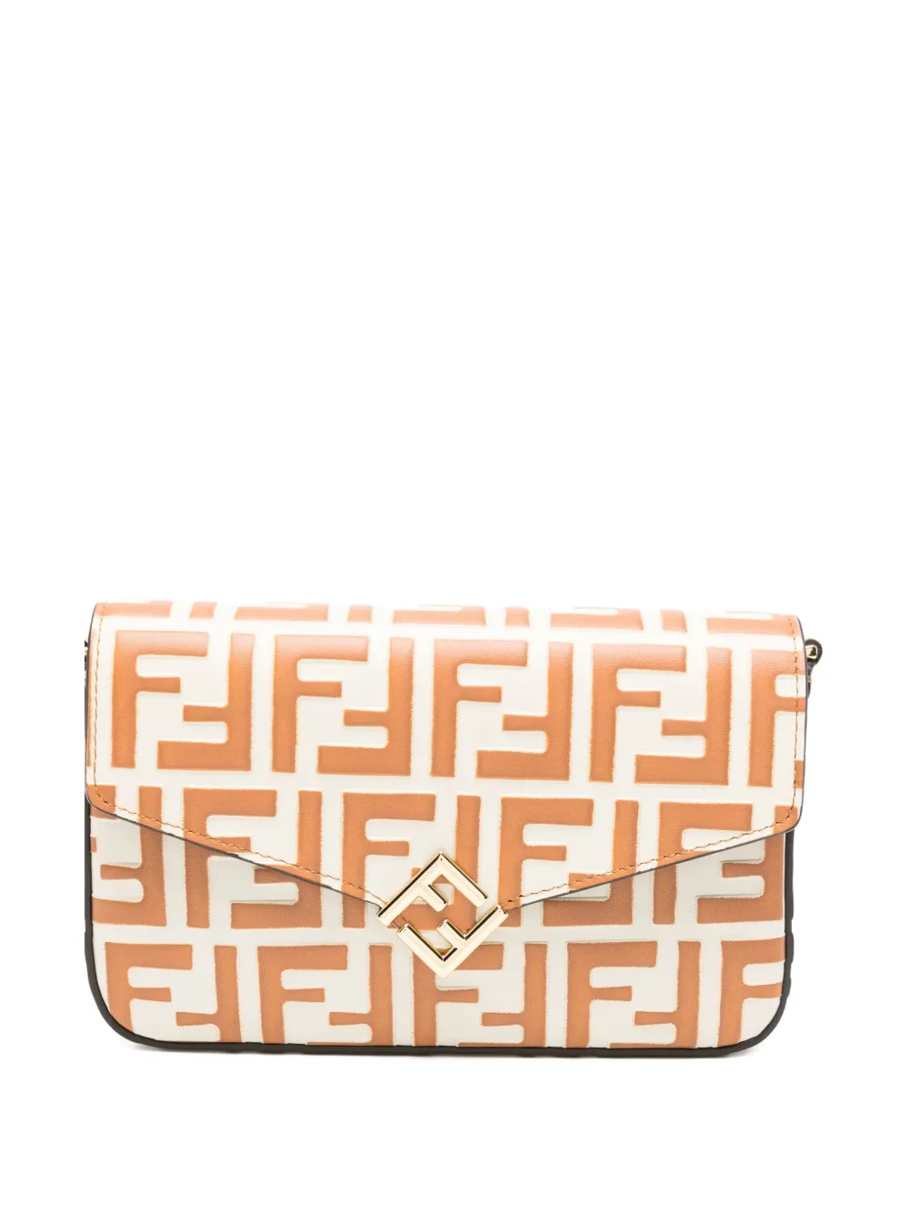 FENDI FF Diamonds crossbodytas met omslag Beige