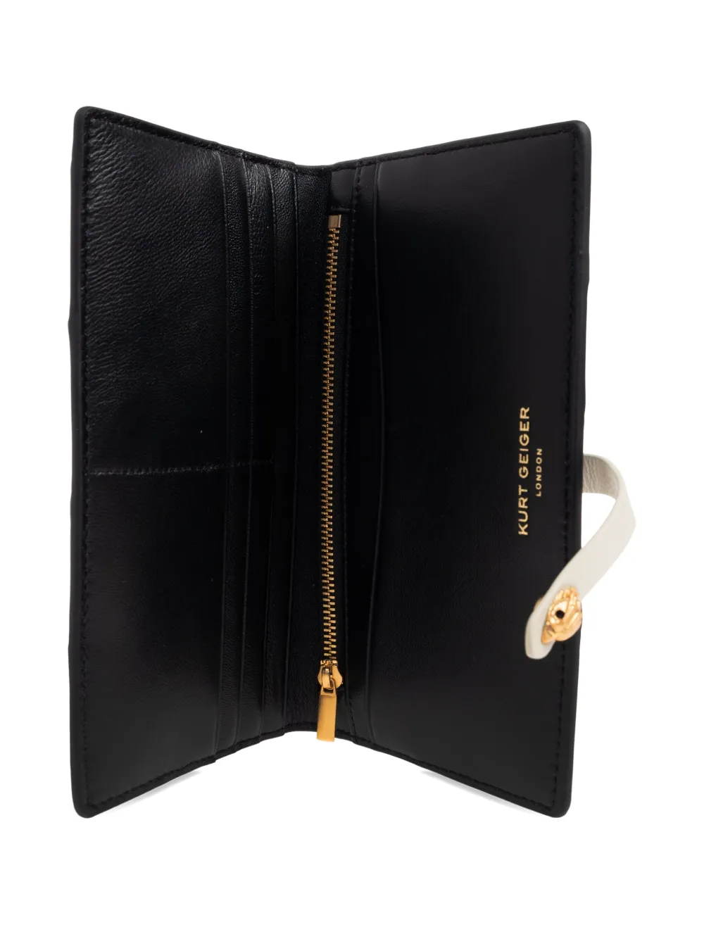 Kurt Geiger London Leren portemonnee met diagonale streep Zwart