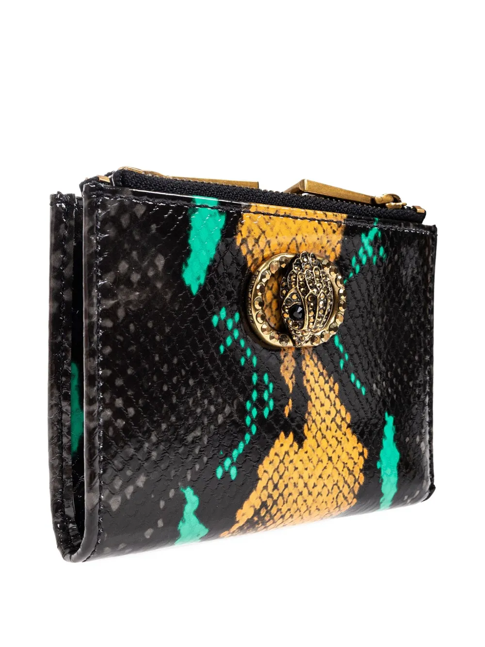 Kurt Geiger Chelsea Snakeskin-print Jewel-embellished Purse In Black