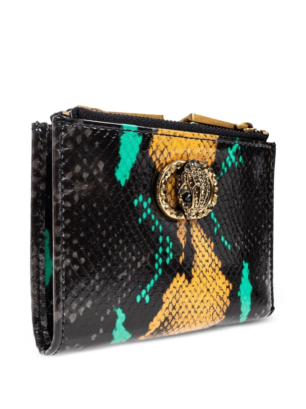 Kurt Geiger London Chelsea portemonnee verfraaid met kristallen en slangenprint Zwart