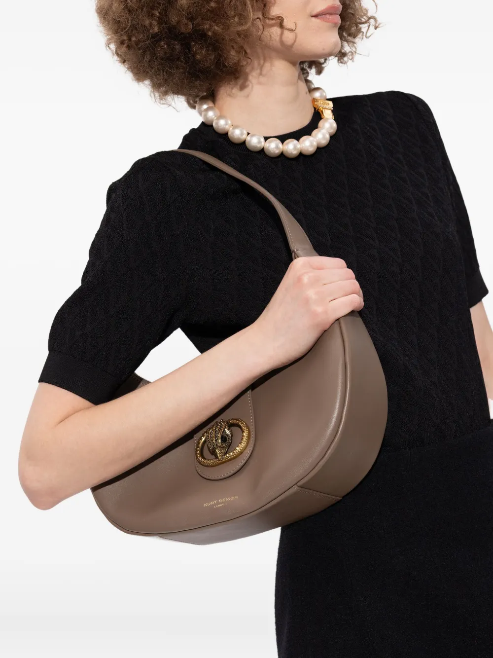 Kurt Geiger London Chelsea schoudertas verfraaid met kristallen - Bruin