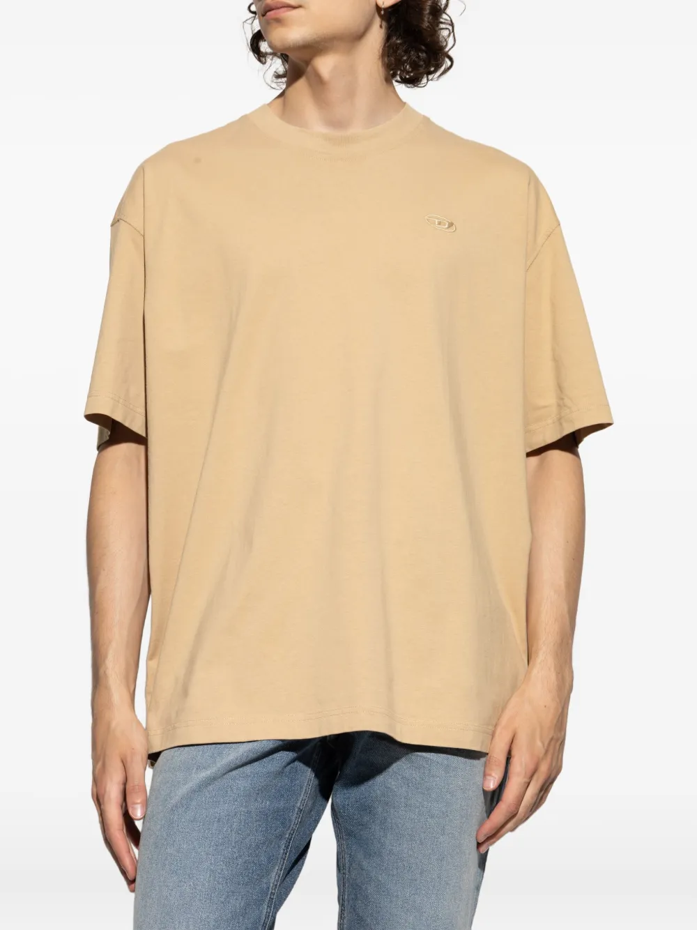 Diesel T-shirt met geborduurd logo Beige