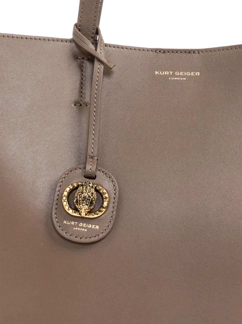 Kurt Geiger London Chelsea shopper met logoplakkaat Bruin