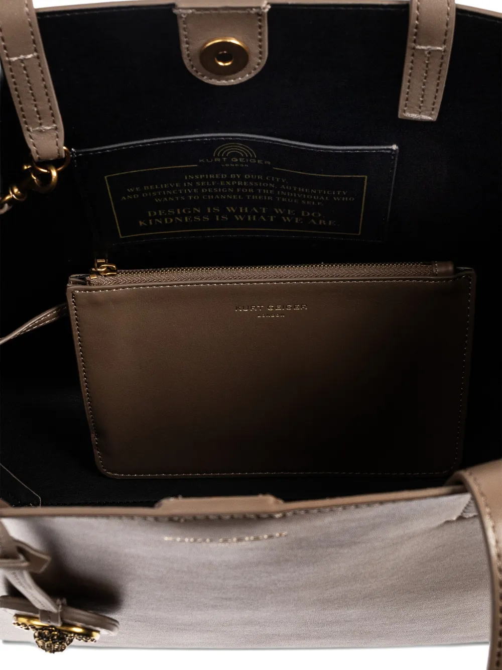 Kurt Geiger London Chelsea shopper met logoplakkaat Bruin