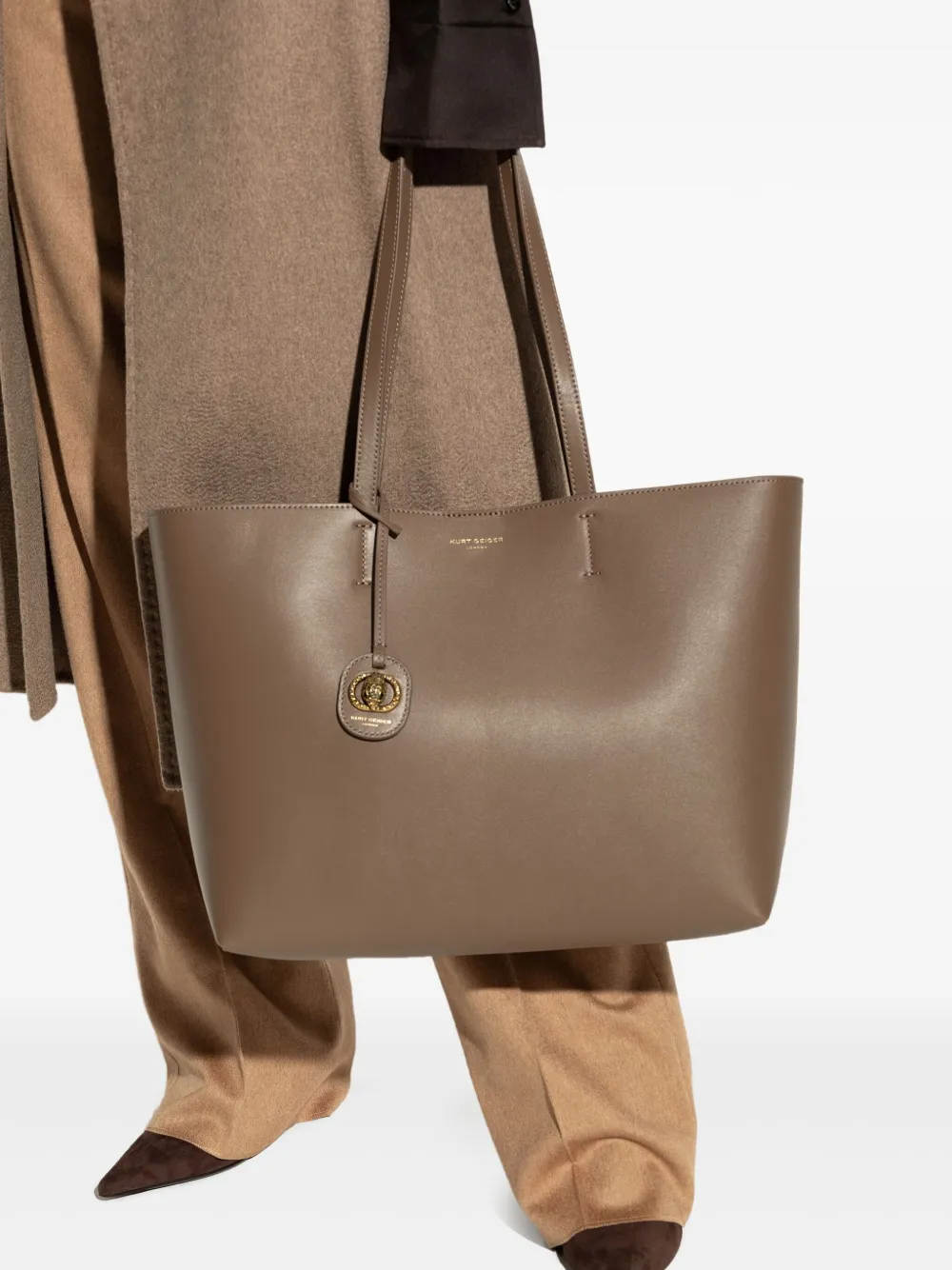 Kurt Geiger London Chelsea shopper met logoplakkaat - Bruin