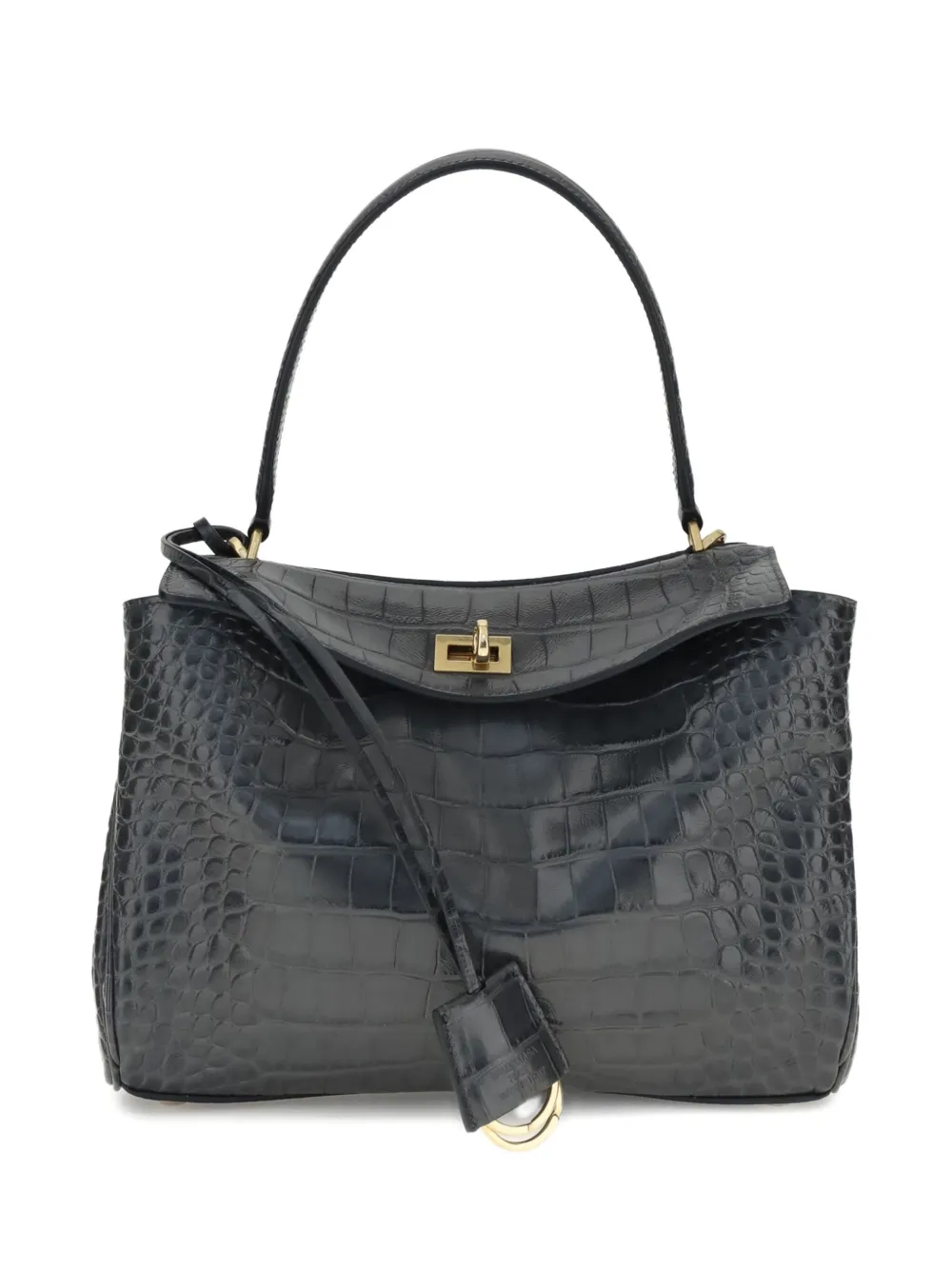 Balenciaga small Rodeo crocodile-embossed shoulder bag Zwart