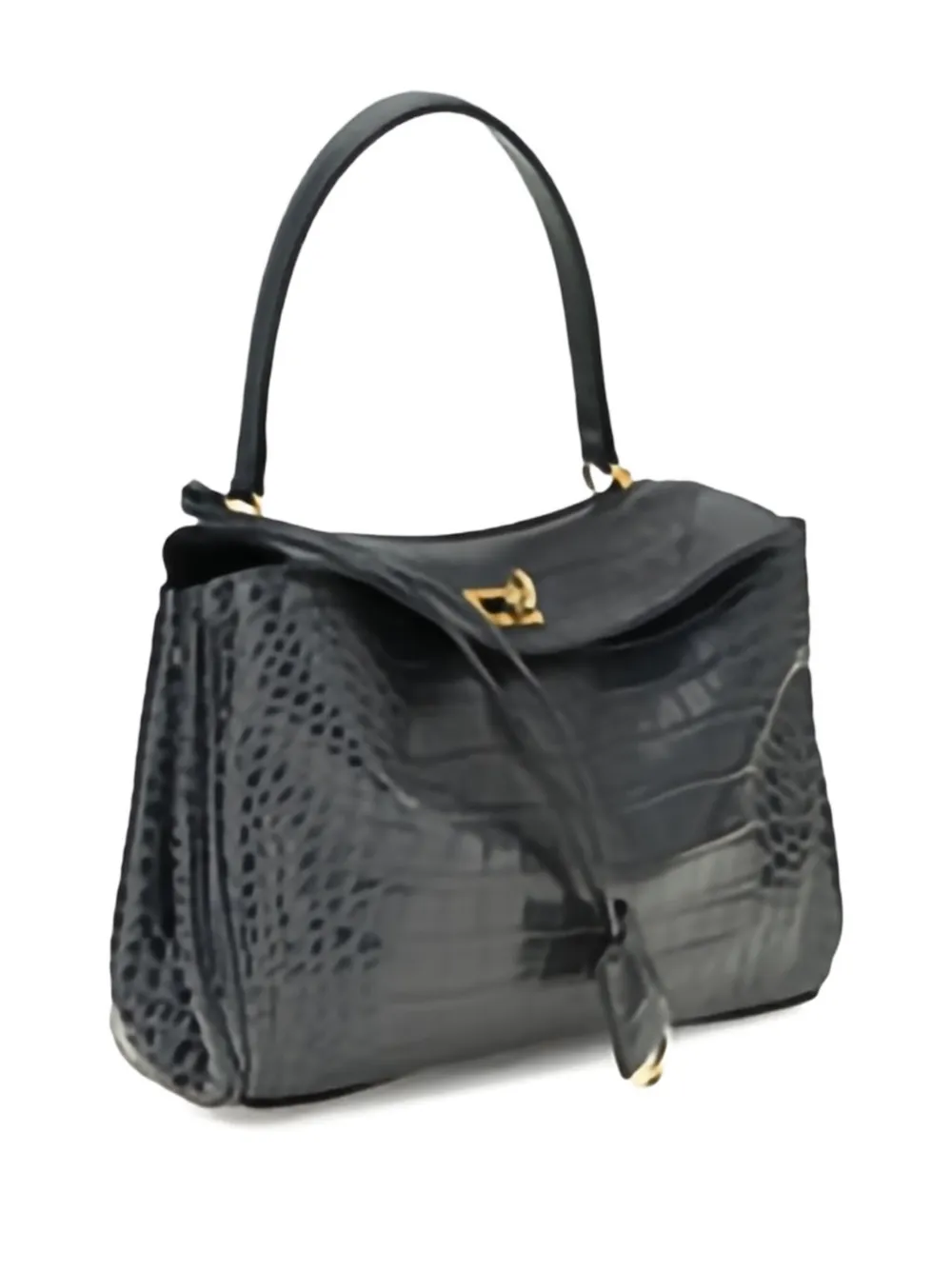 Balenciaga small Rodeo crocodile-embossed shoulder bag - Zwart