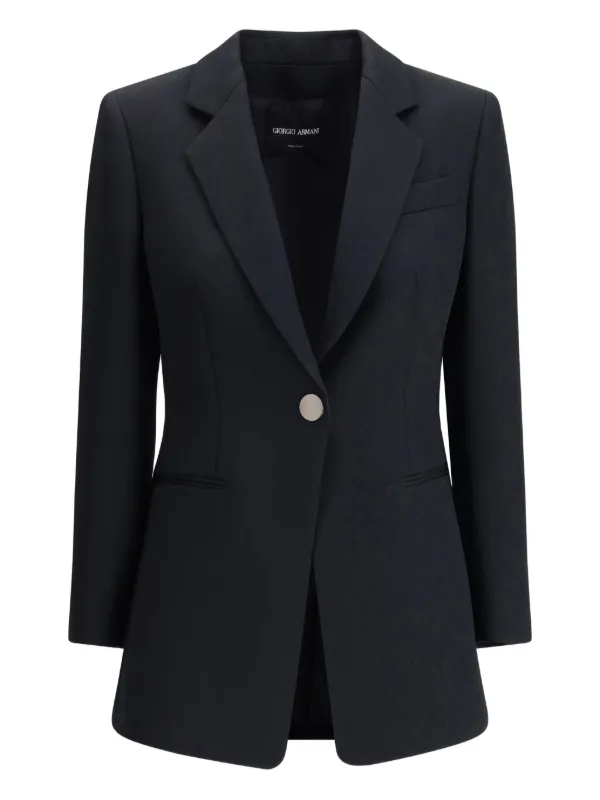 Giorgio Armani Single-button Silk Blazer in Black