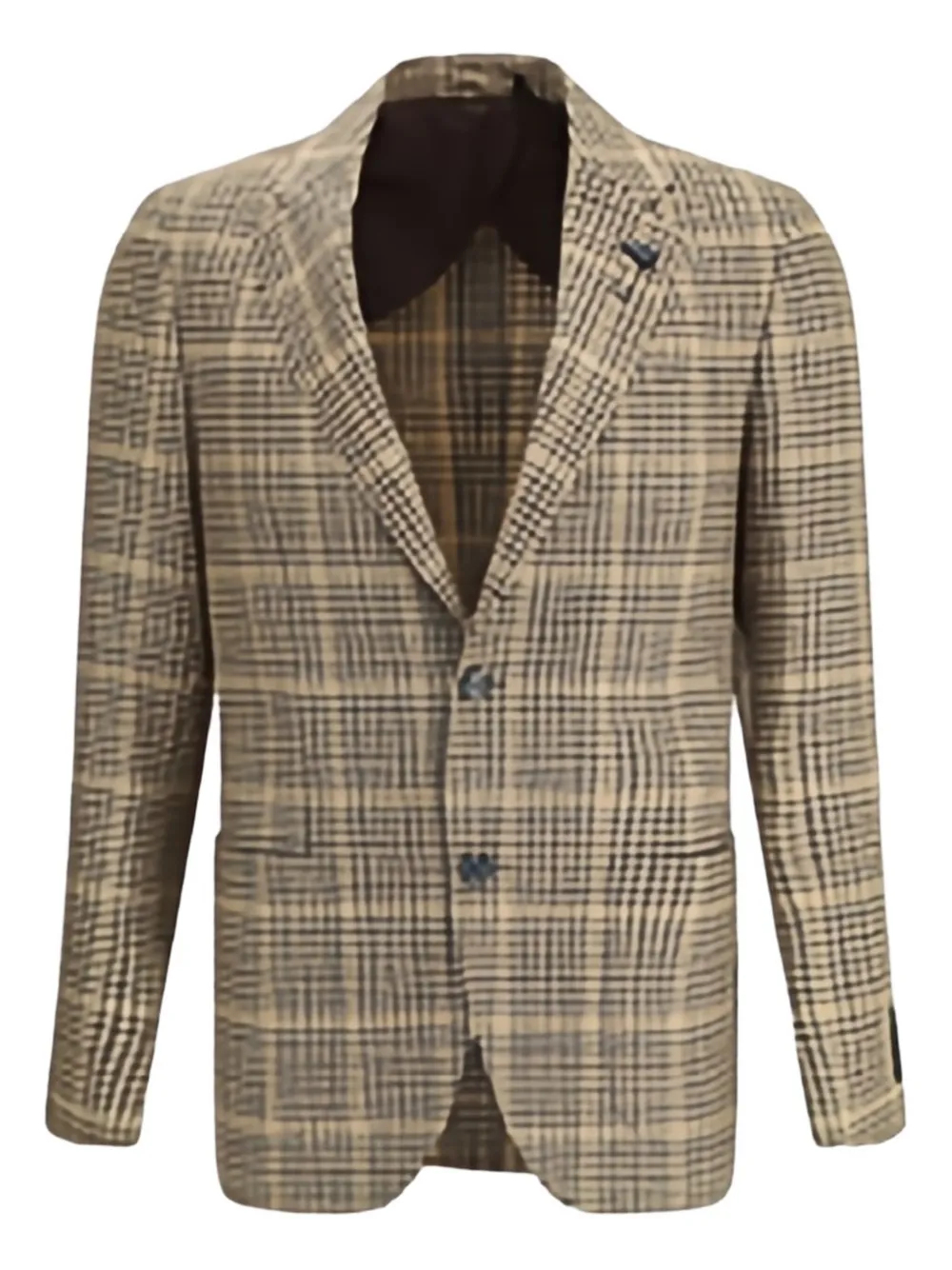 Lardini checked two-button blazer Beige