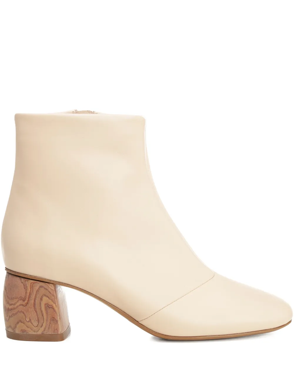 Forte leather wood-heel boots Neutrals