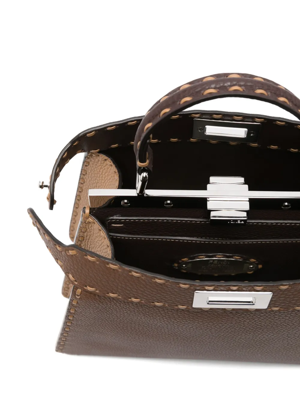 FENDI Peekaboo I See u kleine shopper Bruin