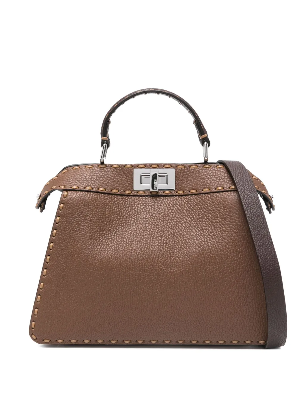 FENDI Peekaboo I See u kleine shopper Bruin