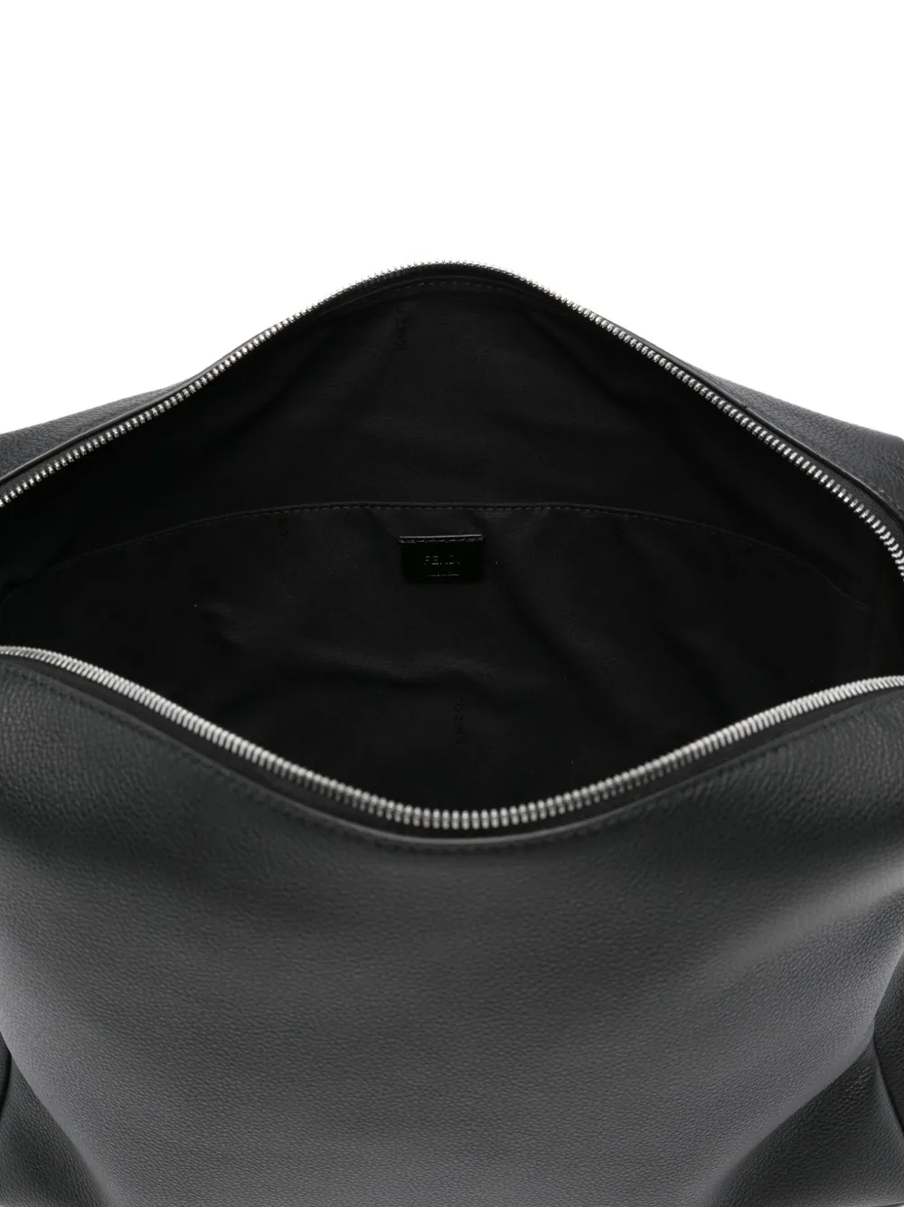 FENDI Grote Lui schoudertas met palladium logo en rits Zwart