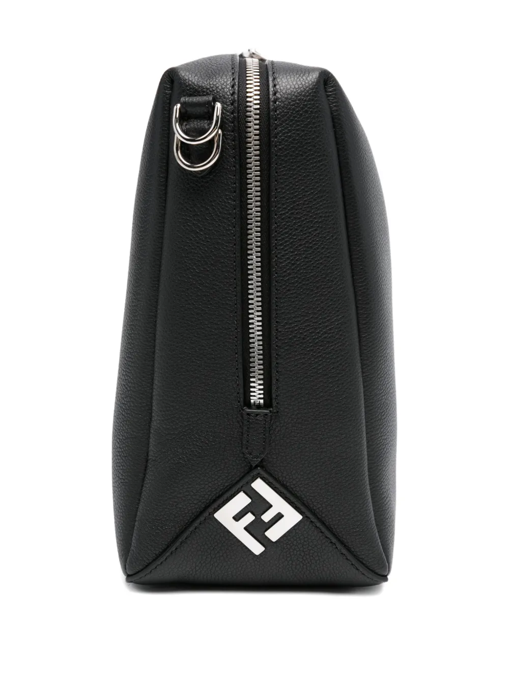 FENDI Grote Lui schoudertas met palladium logo en rits Zwart