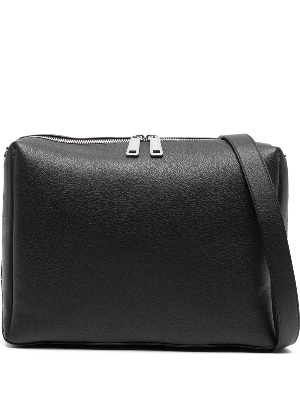 FENDI large Lui palladium-logo zip shoulder bag Zwart