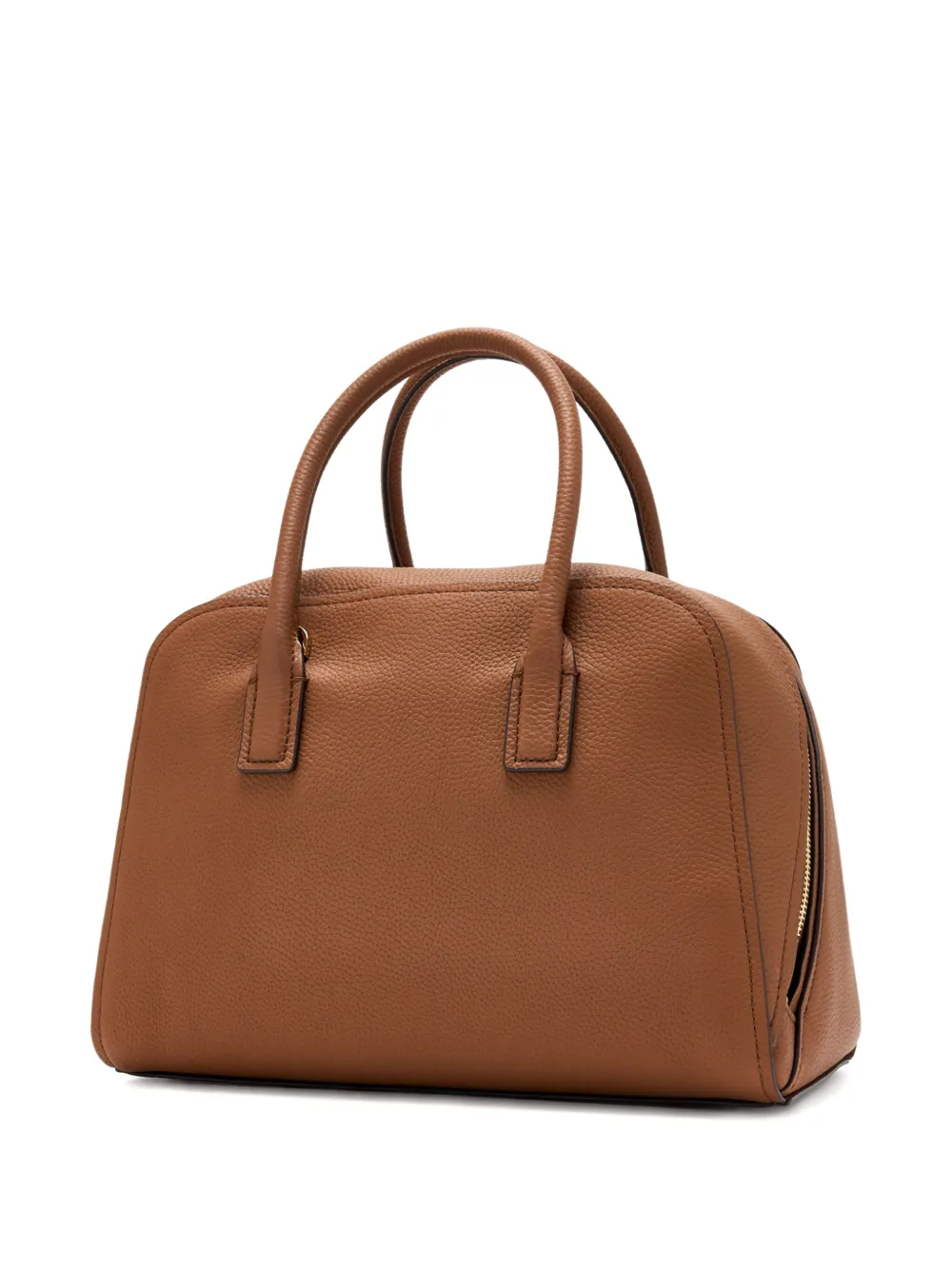 Michael Kors Logo-plaque Satchel In Brown