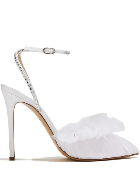 Andrea Wazen  105mm Franca Glitz crystal-embellished ruffle pumps