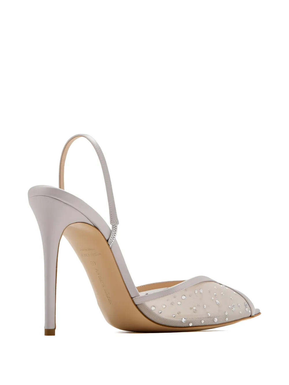 Andrea Wazen 105mm Katy Sling crystal-embellished slingback pumps Neutrals