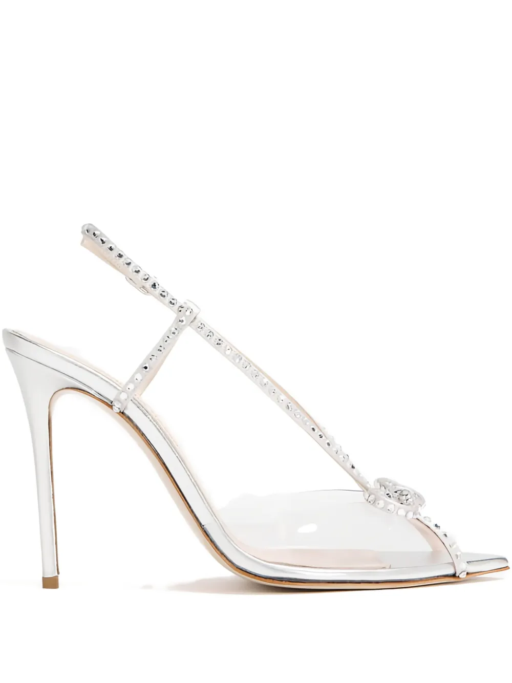 Andrea Wazen  105mm Kay crystal-embellished bow sandals | White | Image 1