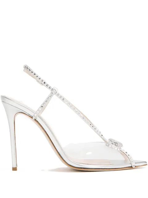 Andrea Wazen  105mm Kay crystal-embellished bow sandals