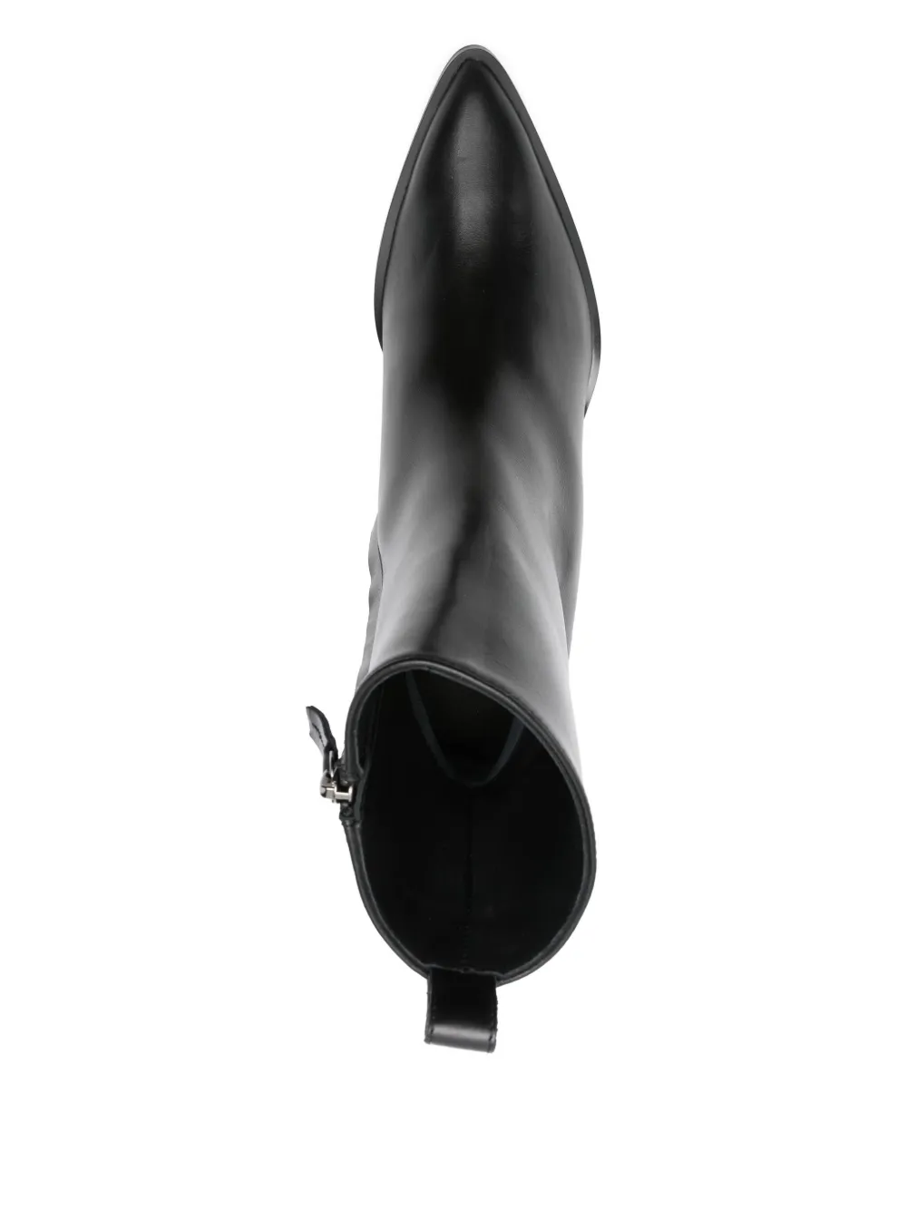 POEVE 70mm leather pointed-toe bootss Black