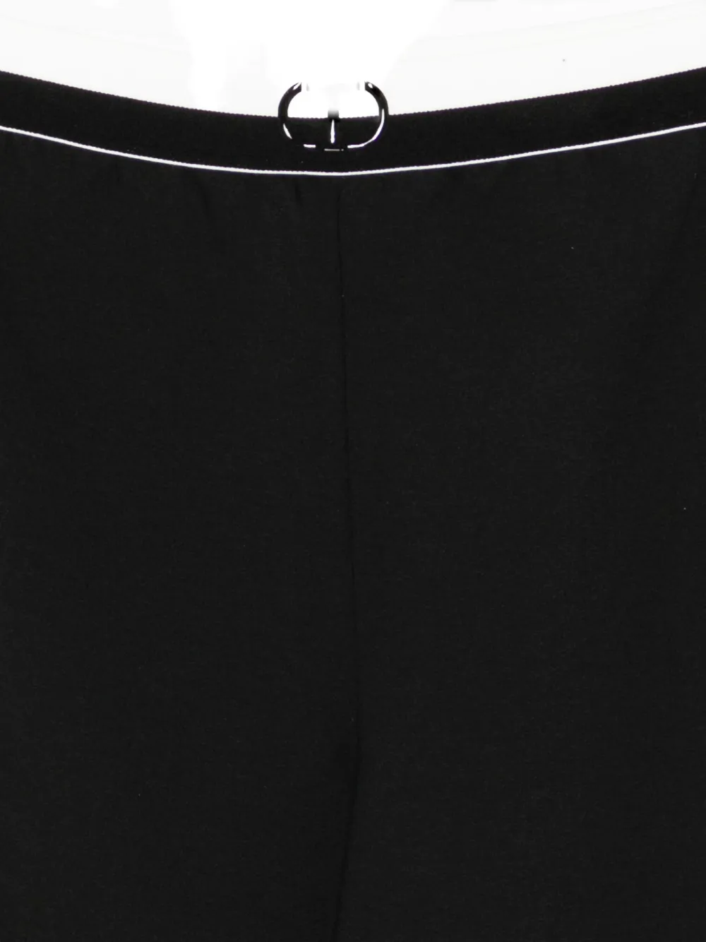 Twinset Scuba Logo-waistband Wide-leg Trousers In Black