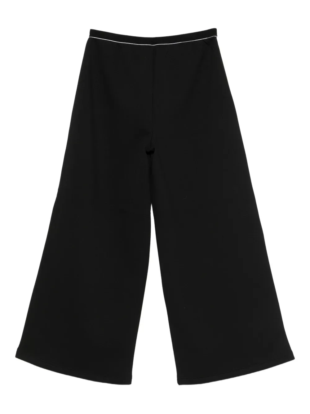 Twinset Scuba Logo-waistband Wide-leg Trousers In Black