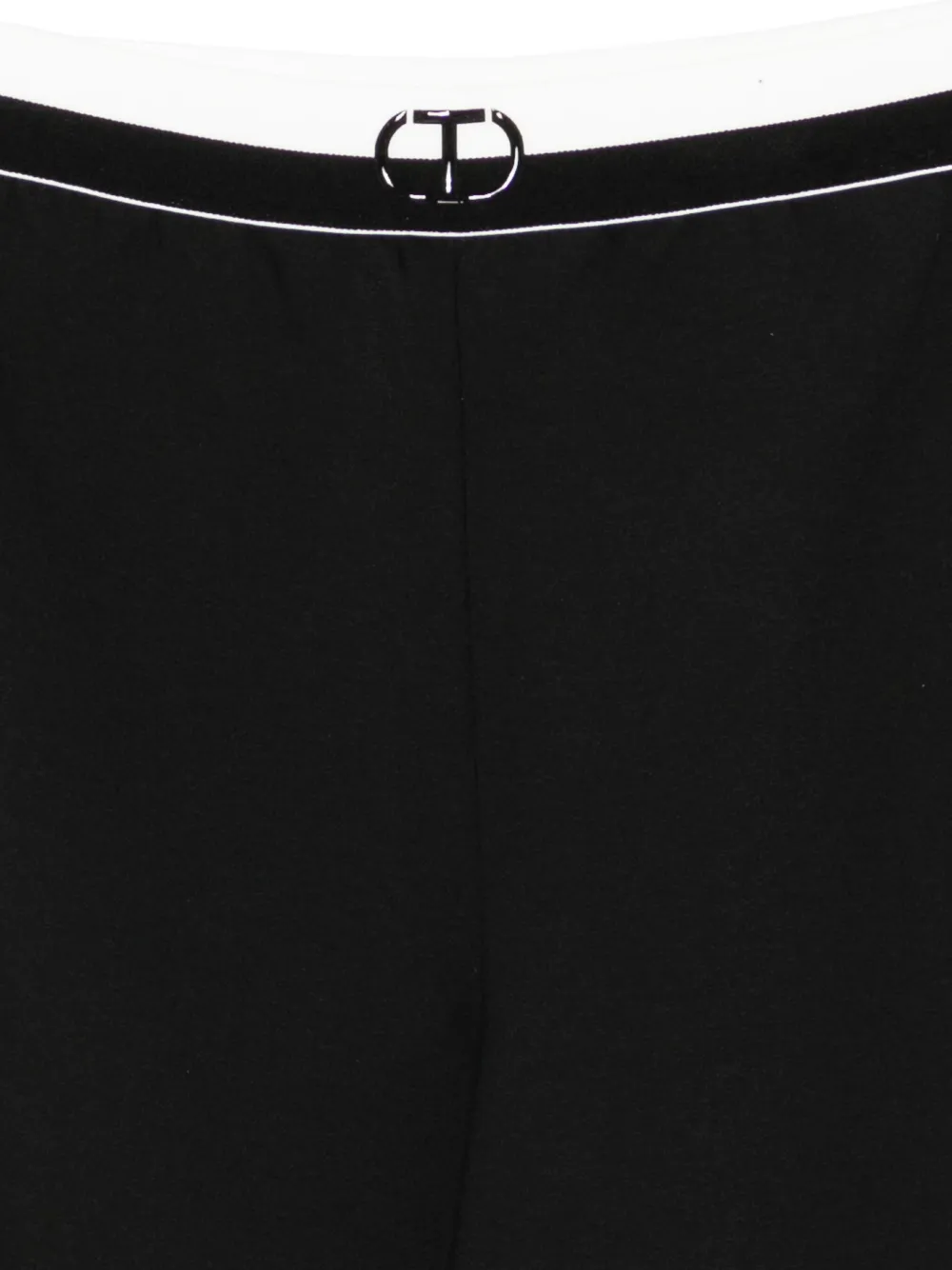 TWINSET Kids Scuba broek met logoband en wijde pijpen Zwart