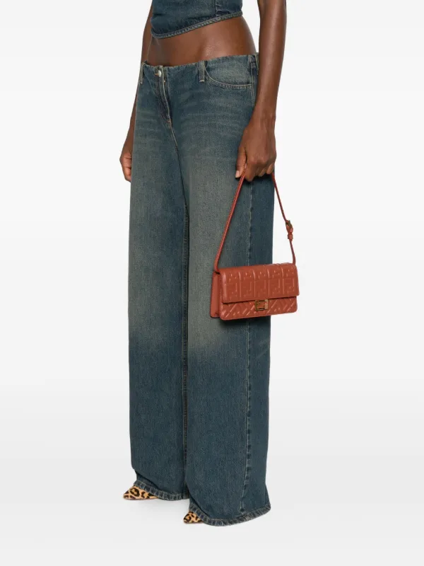 FENDI Baguette logo-plaque Quilted Clutch Bag Red FARFETCH PH