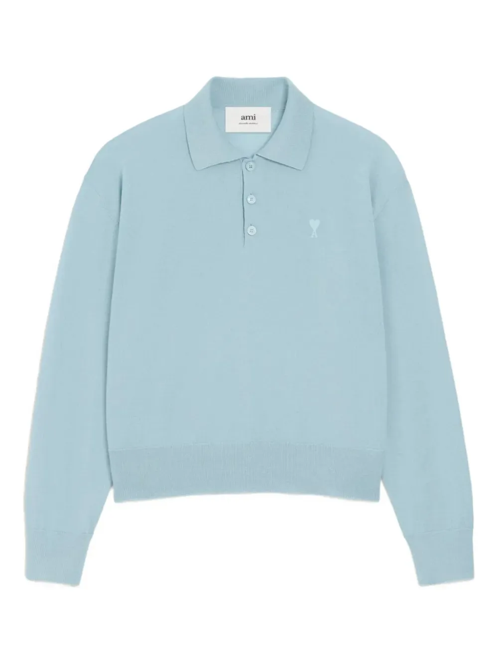 AMI Paris Poloshirt met geborduurd logo Blauw