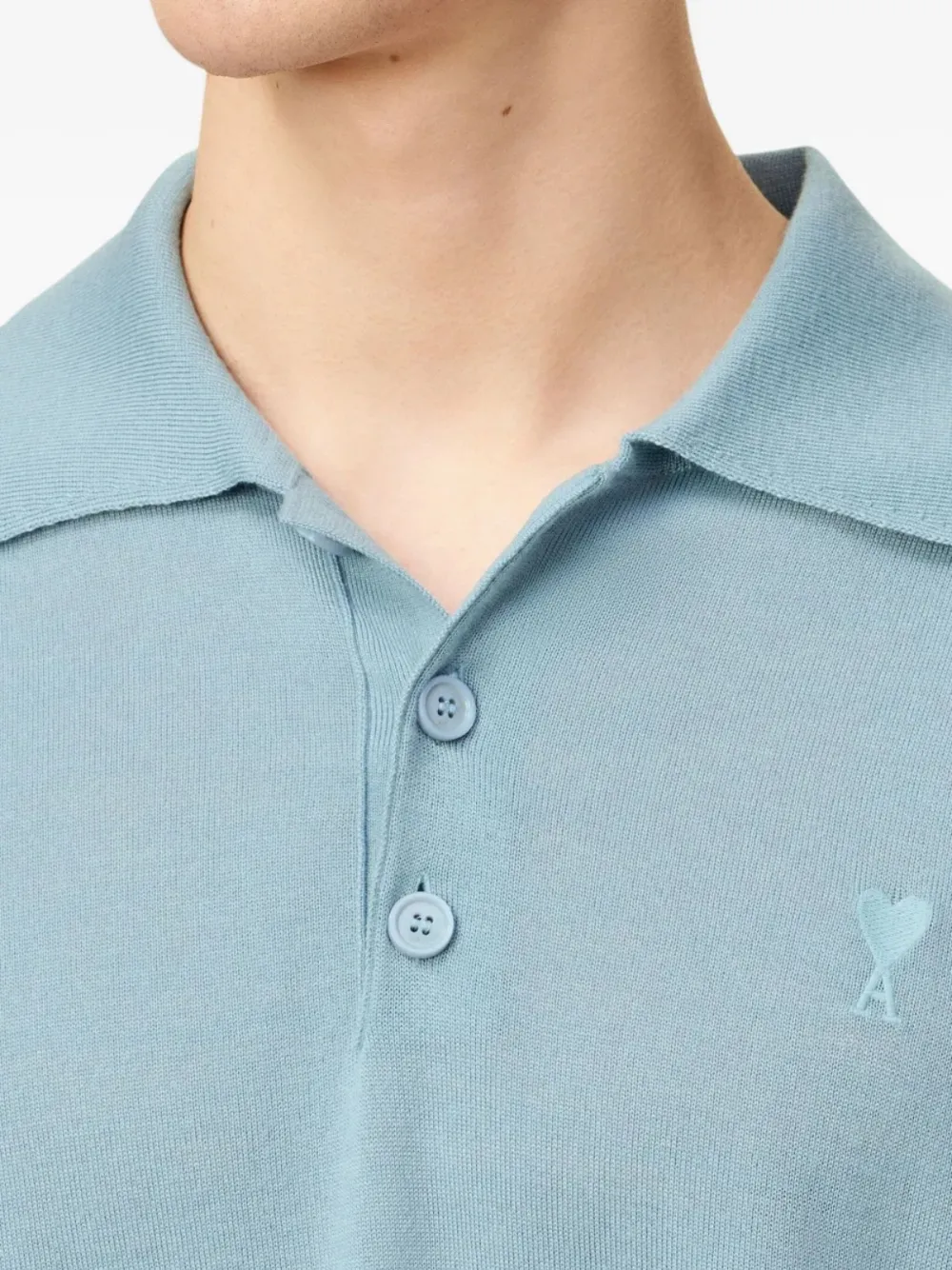 AMI Paris Ami De Coeur ウールポロシャツ | ブルー | FARFETCH JP