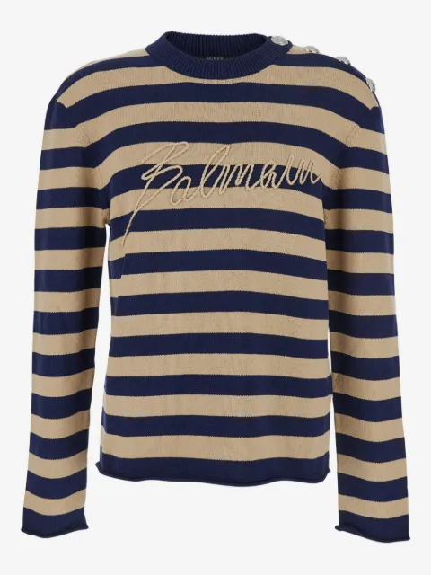 Balmain suéter con logo bordado