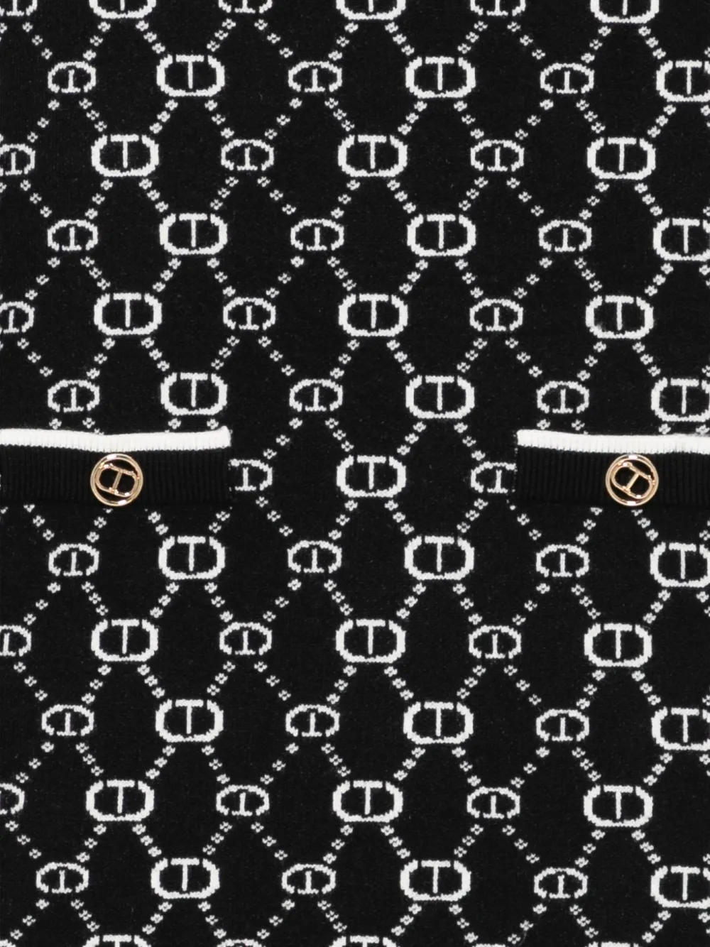TWINSET Kids Jurk met korte mouwen en logopatroon Zwart