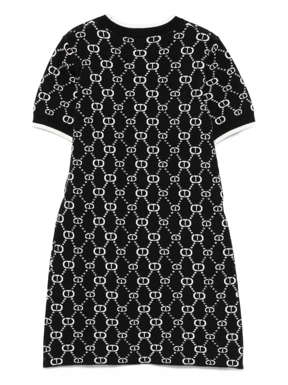 TWINSET Kids Jurk met korte mouwen en logopatroon Zwart