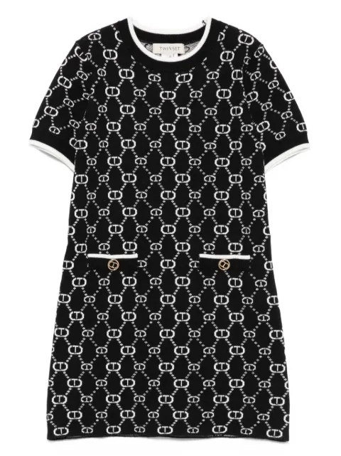 TWINSET Kids logo-pattern short-sleeve dress