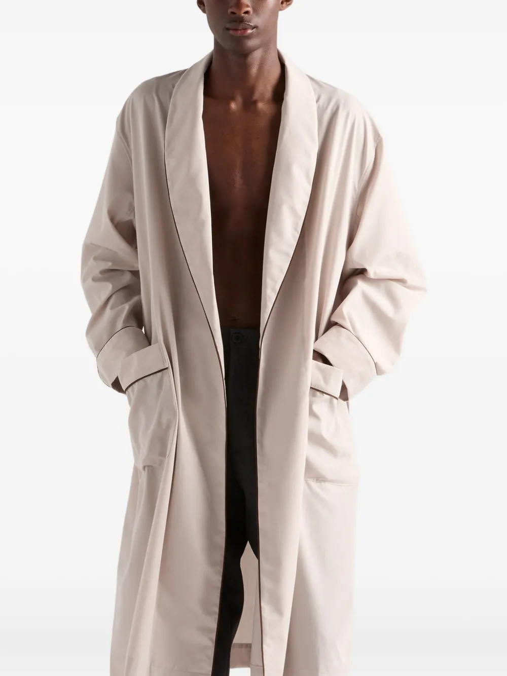 Prada Badjas met opgestikte zak Beige