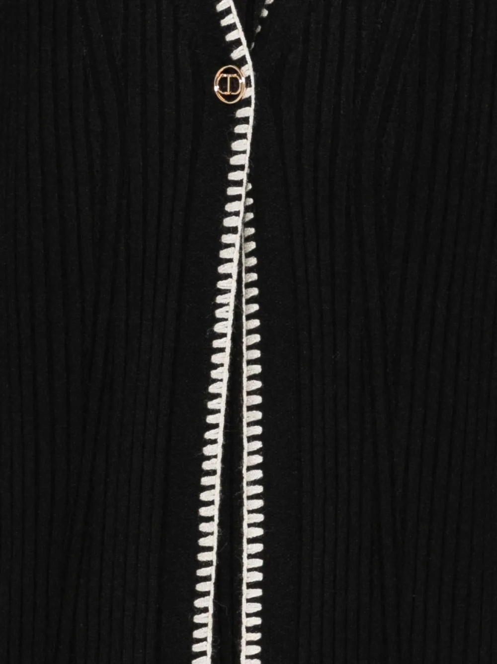 TWINSET Kids Ribgebreid vest Zwart