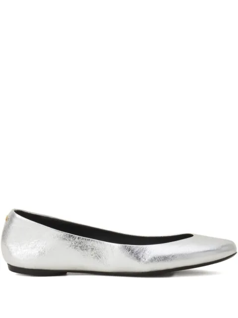 Lanvin metallic-finish leather ballet flats