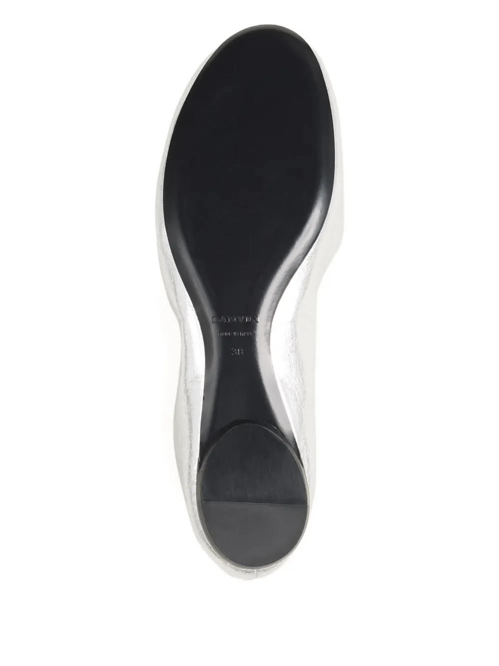 Lanvin Metallic-finish Leather Ballet Flats In White