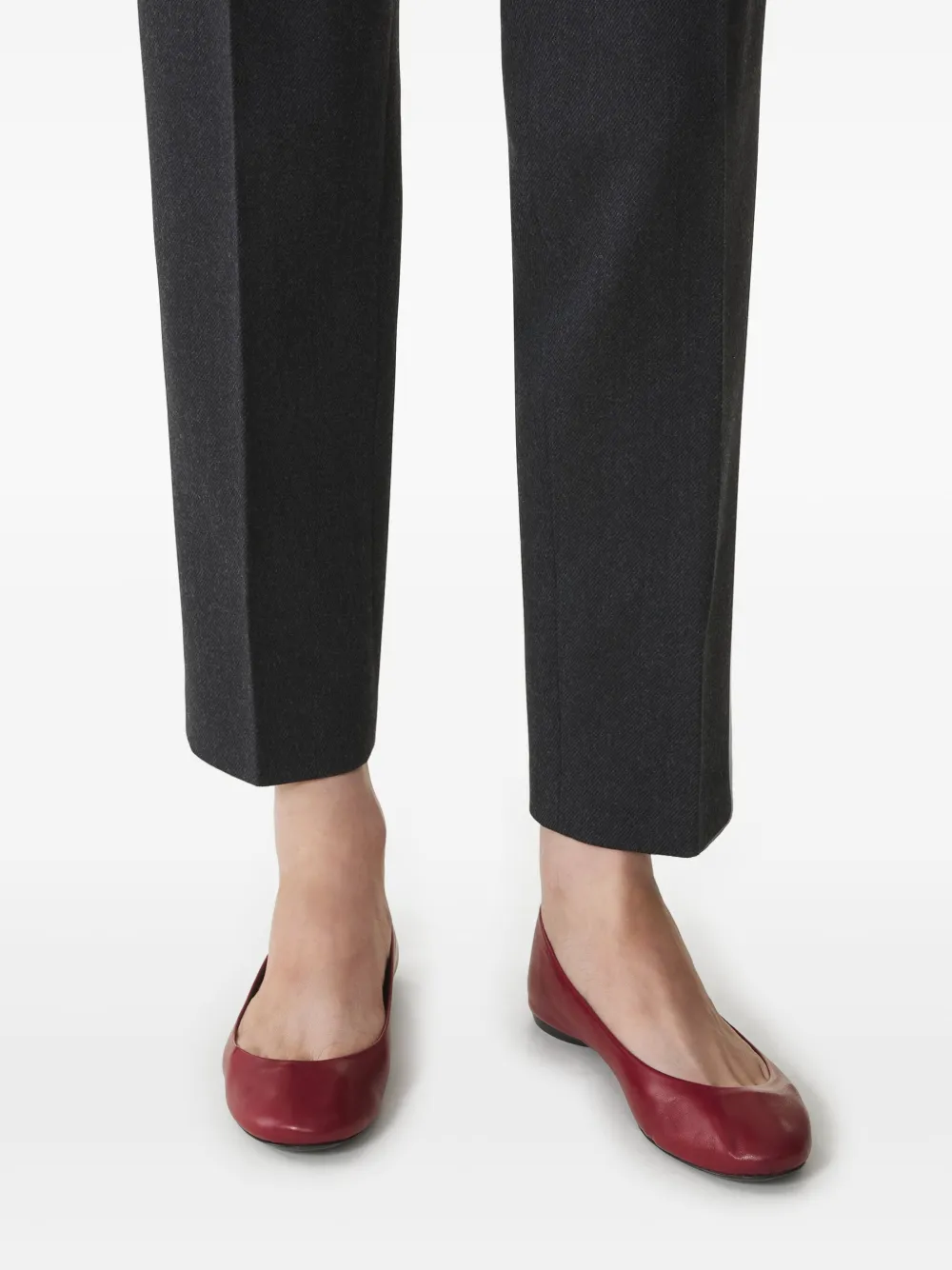 Lanvin leather ballet flats Red