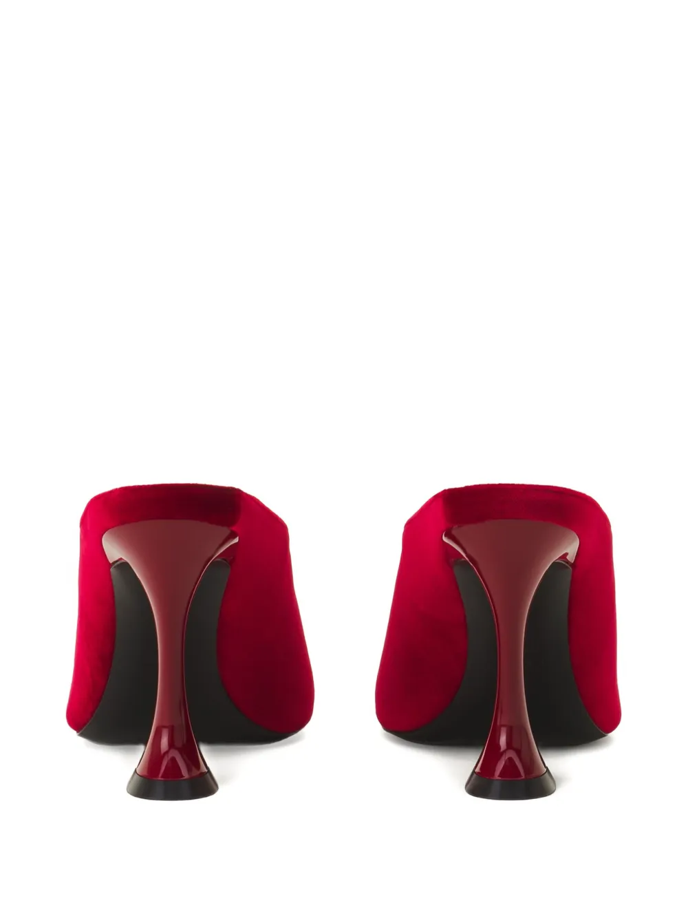 Lanvin Midnight Step muiltjes met bewerkte hak en open neus Rood